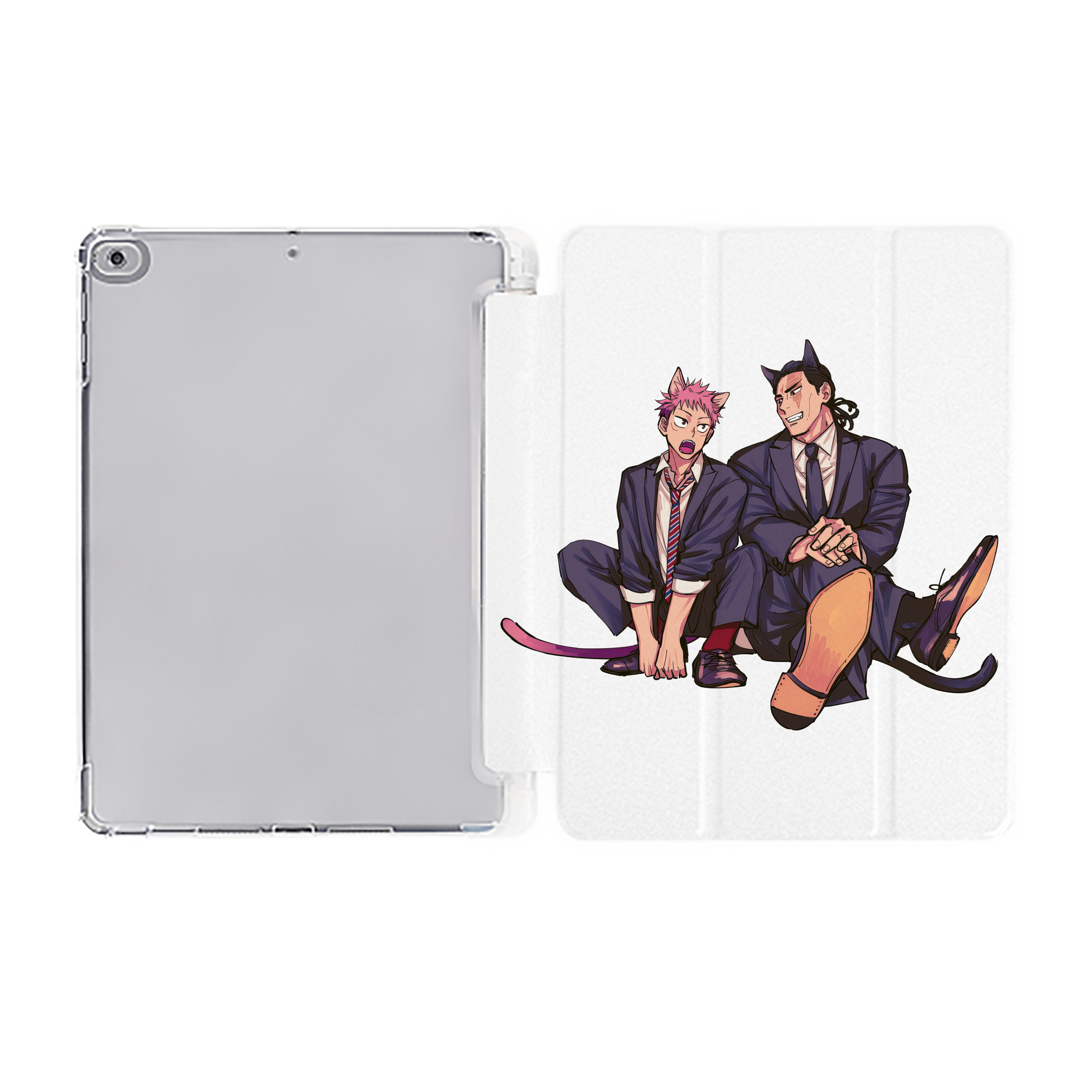 （画像用） 呪術廻戦 Jujutsu Kaisen IPad ケース ペン収納付き 三つ折りスタンド PUレザー×シリコン 対応機種9.5/10.5/10.9インチ
